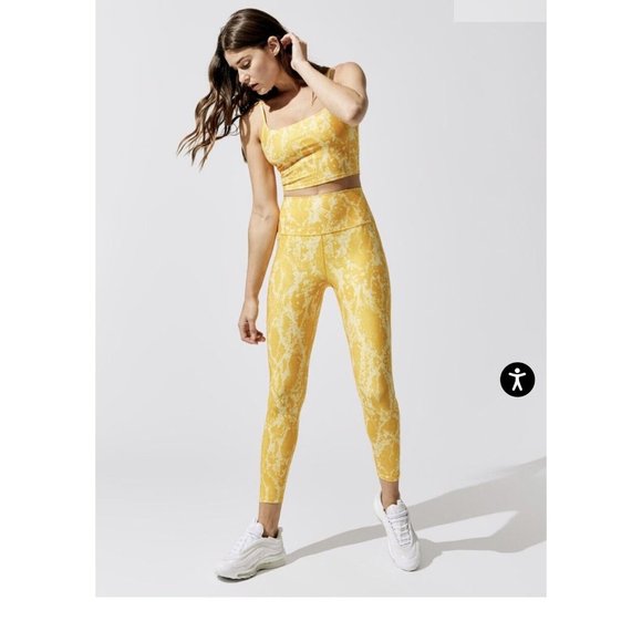 Carbon 38 Printed High Rise 7/8 Legging Kumquat Snake Yellow Size S Small NWT